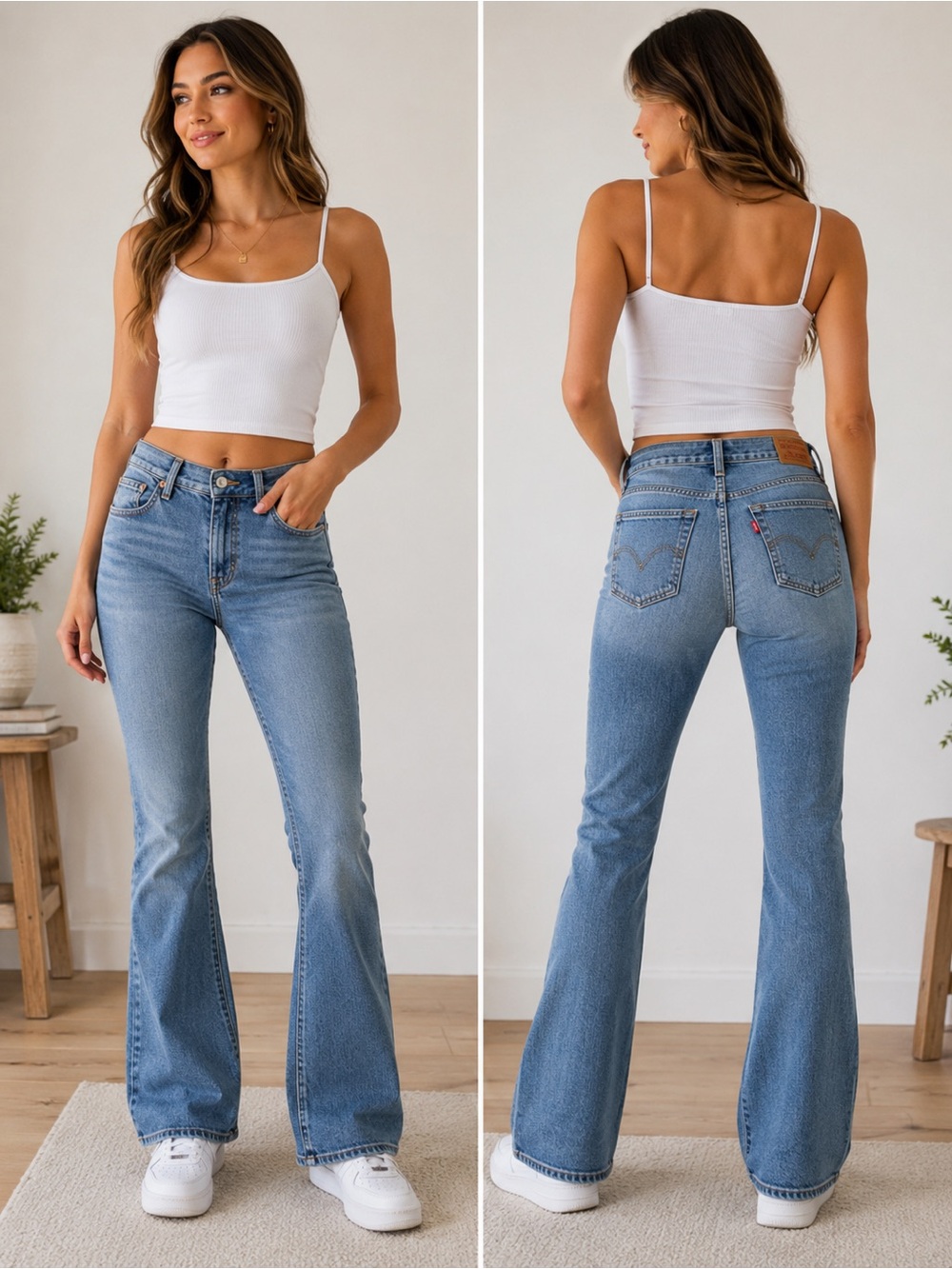 Levi’s 515 Nouveau Bootcut Jeans Women’s 8 Low Rise Medium Wash Y2K 100% Cotton